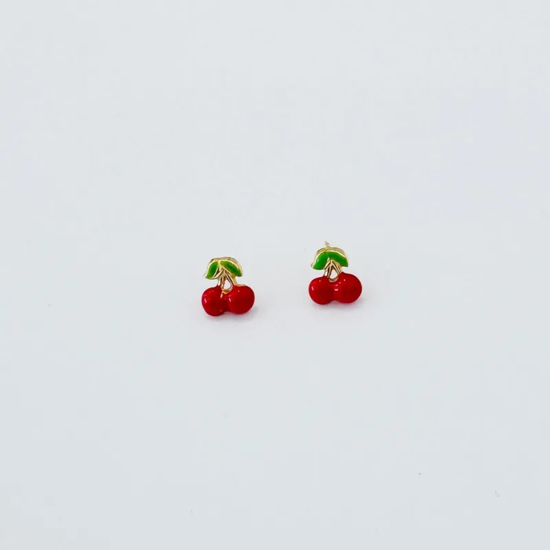 cherry enamel studs sold by Theodosia