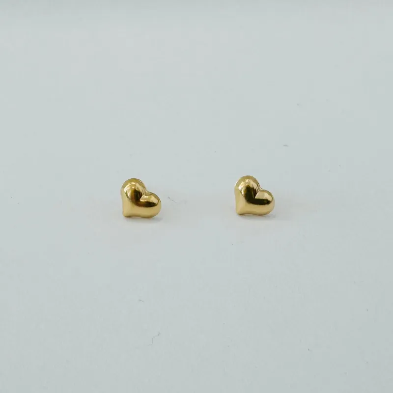 puffy heart studs, 6mm sold by Theodosia