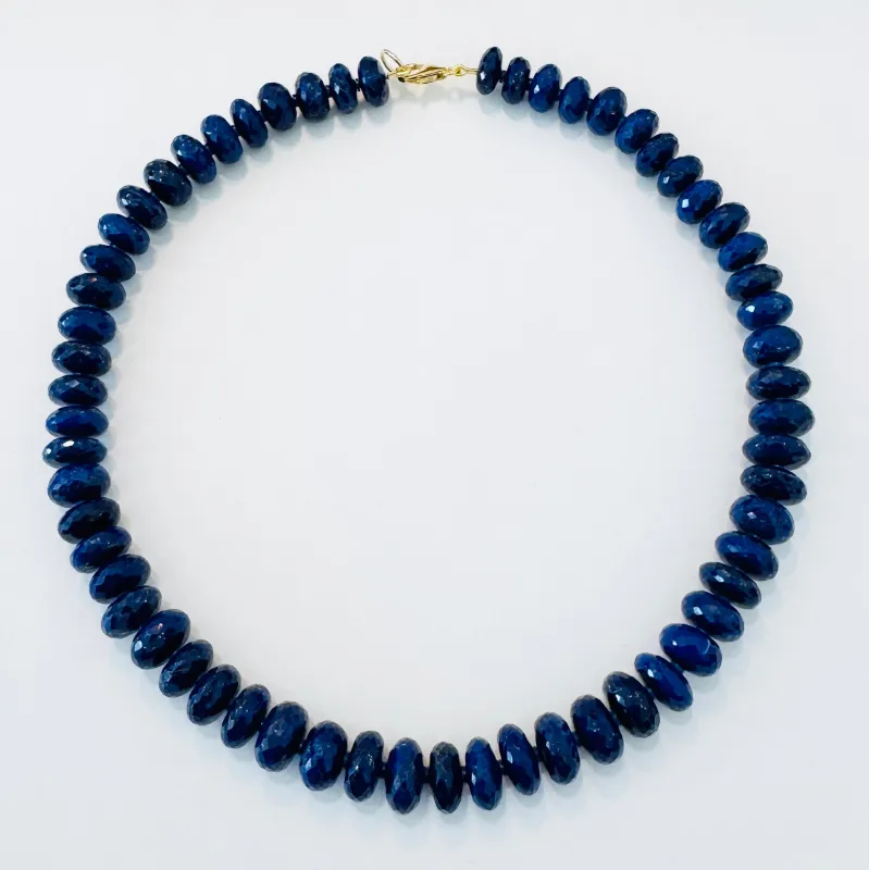 faceted lapis statement necklace sold by Theodosia