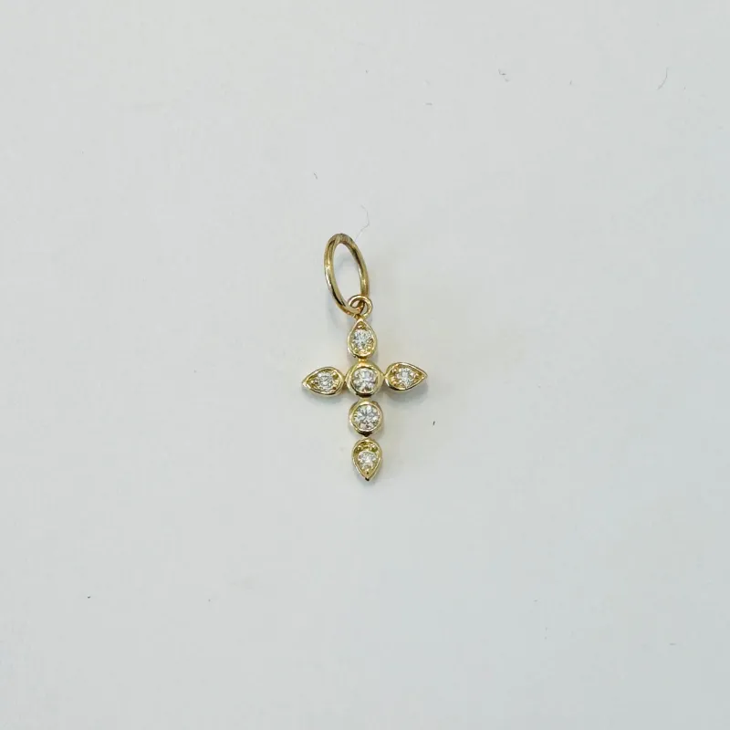 diamond bezel cross pendant sold by Theodosia