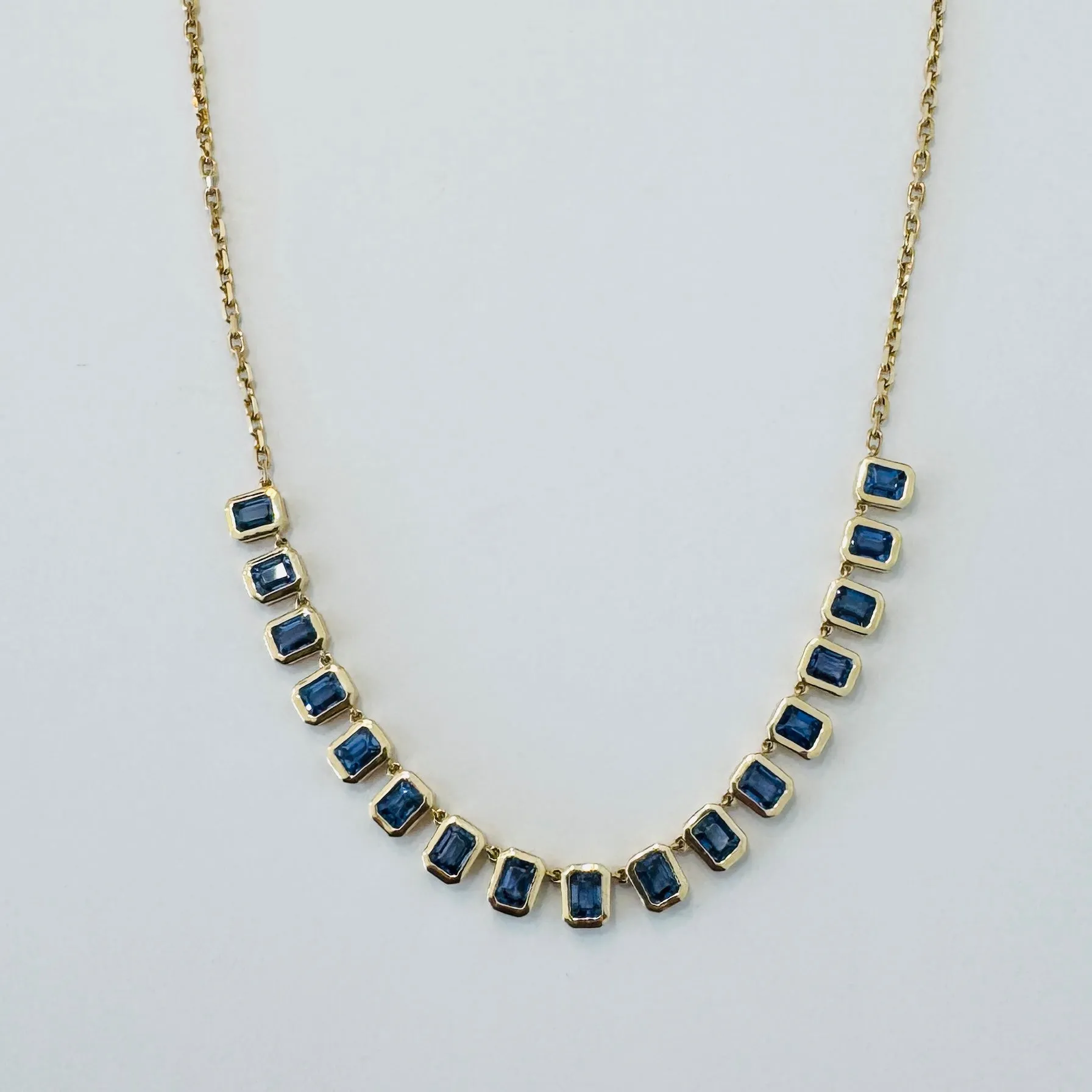 blue sapphire fan necklace sold by Theodosia