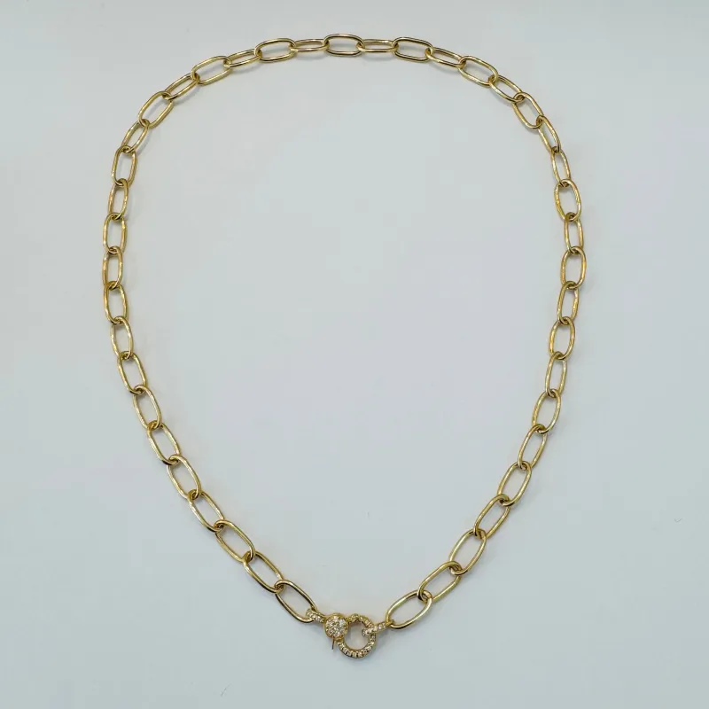 14k large chain with diamond clasp sold by Theodosia