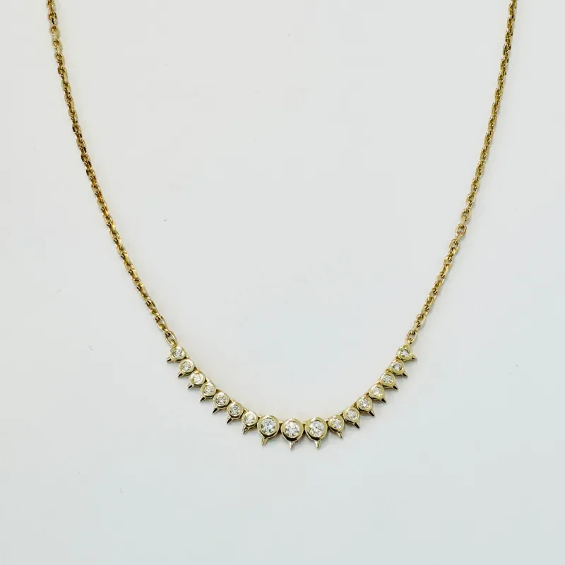 diamond spike center focal necklace made by Theodosia