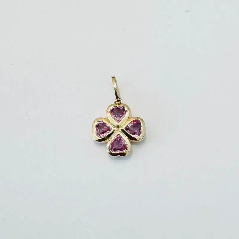 clover pendant, pink sapphire sold by Theodosia
