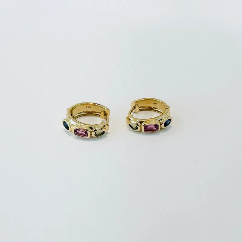 gypsy set sapphire huggies sold by Theodosia