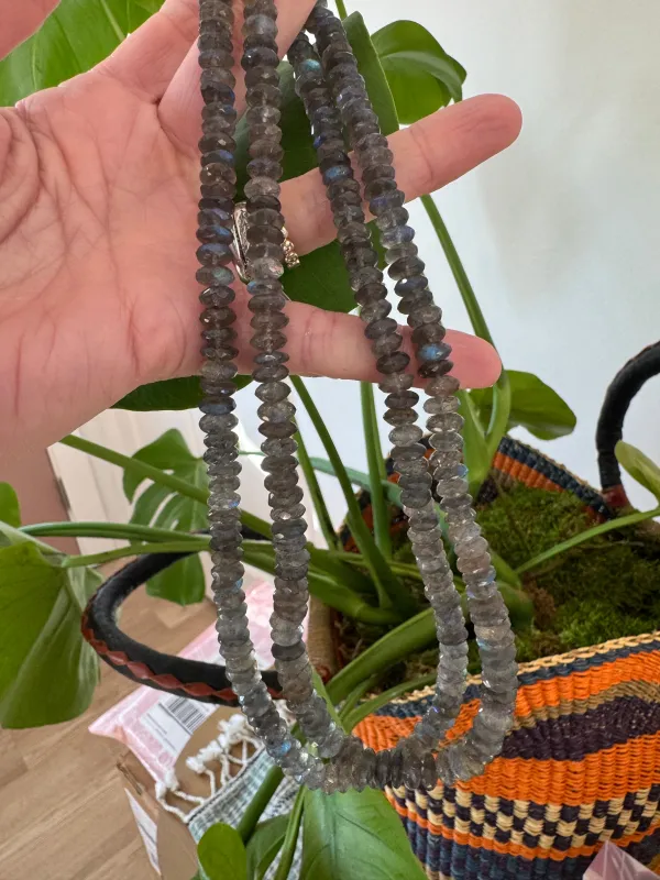 small german cut labradorite necklace made by Theodosia