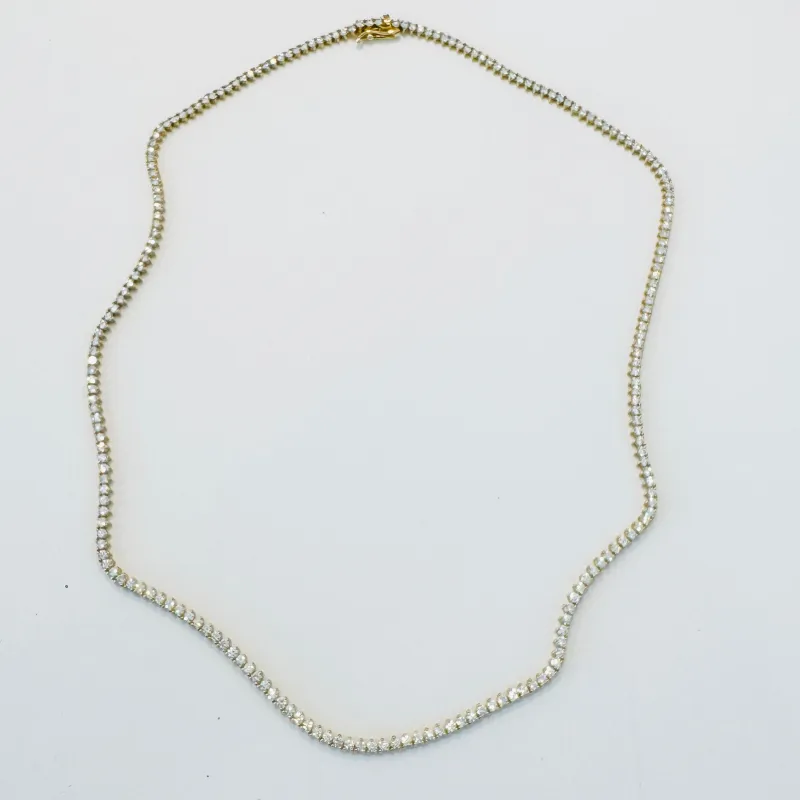 prong set diamond tennis necklace made by Theodosia