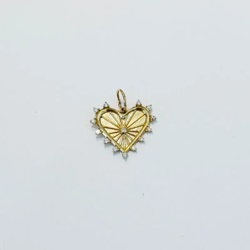 diamond spike heart pendant made by Theodosia