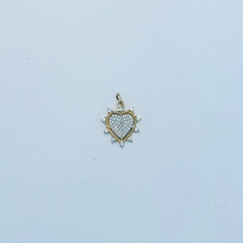 pavè diamond spike heart pendant made by Theodosia