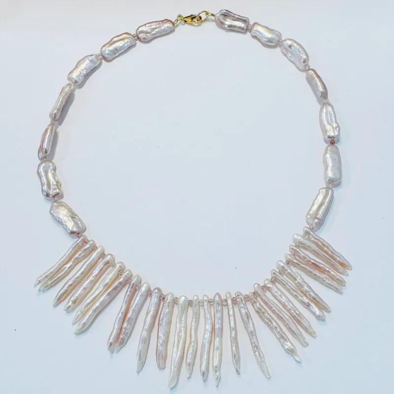 stick pearl necklace made by Theodosia