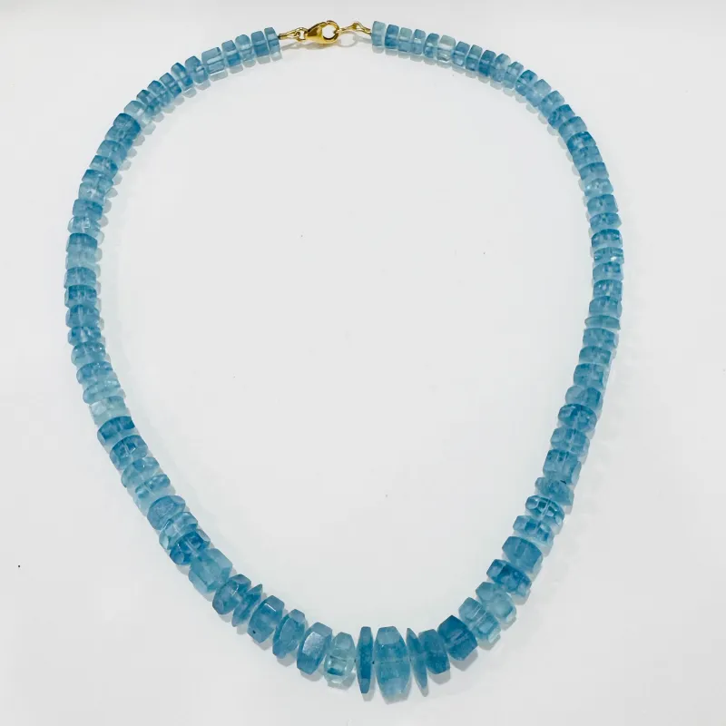 hexagon aquamarine necklace made by Theodosia