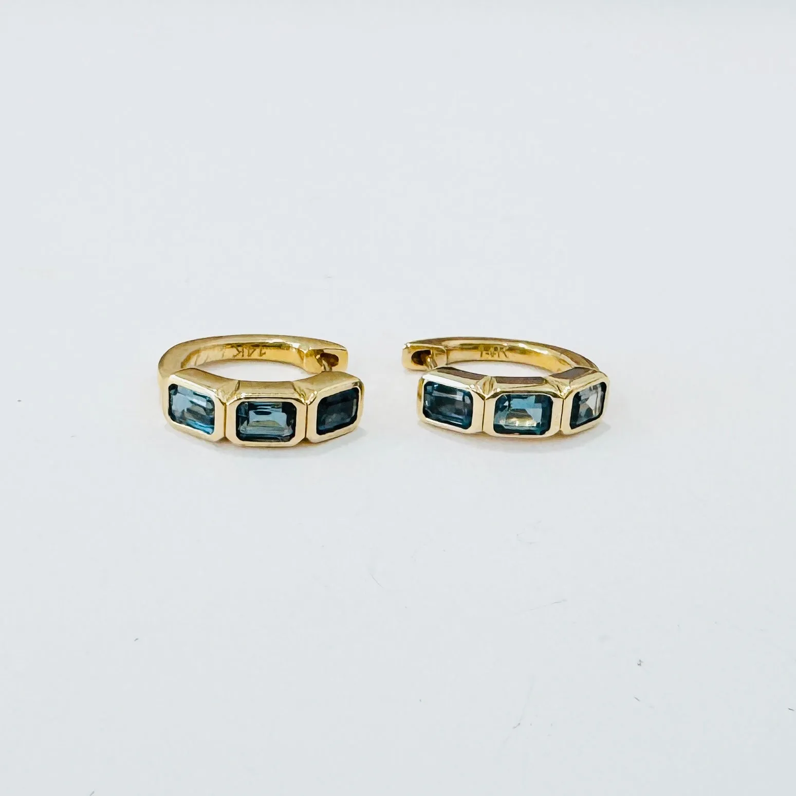 London blue topaz block huggies sold by Theodosia