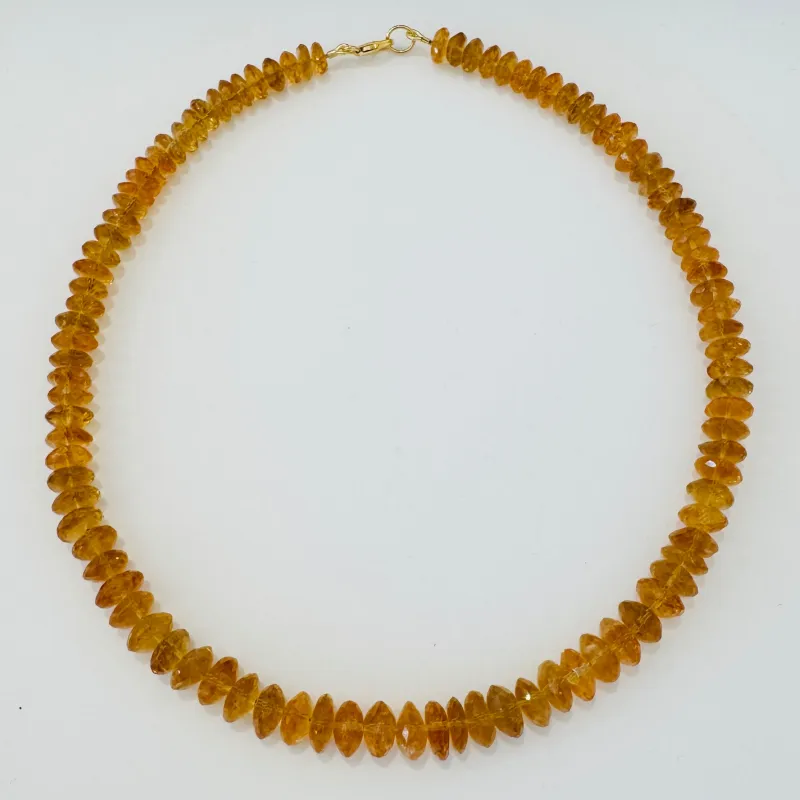 German cut citrine candy necklace made by Theodosia