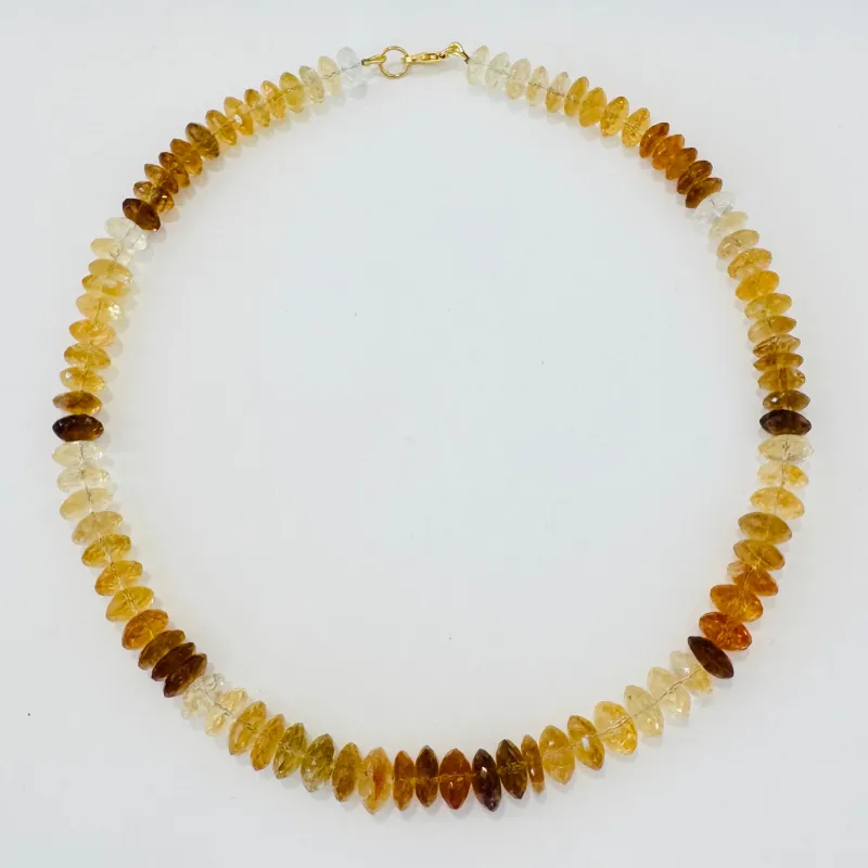 German cut shaded citrine candy necklace made by Theodosia