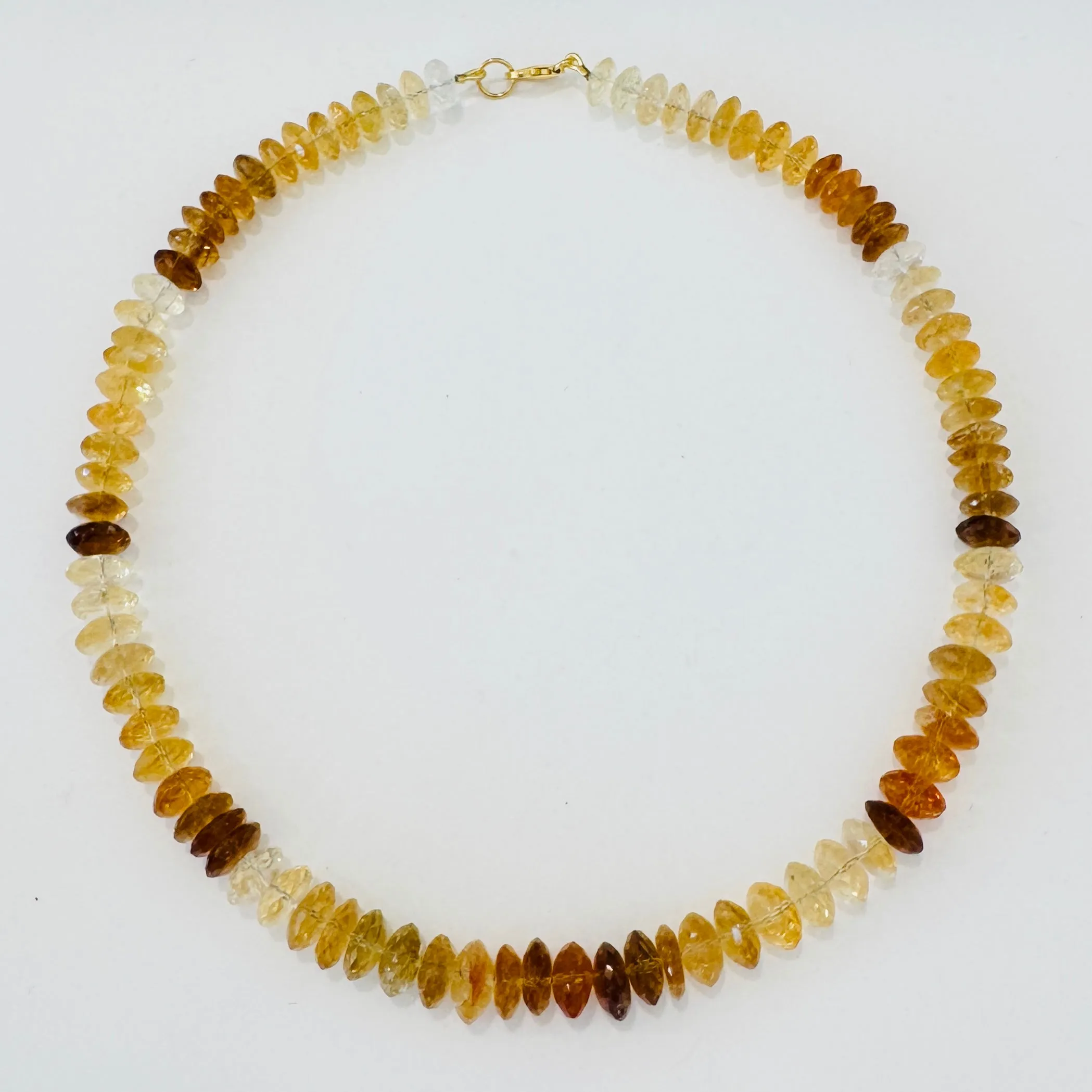 German cut shaded citrine candy necklace sold by Theodosia