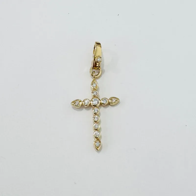 bezel set cross pendant made by Theodosia
