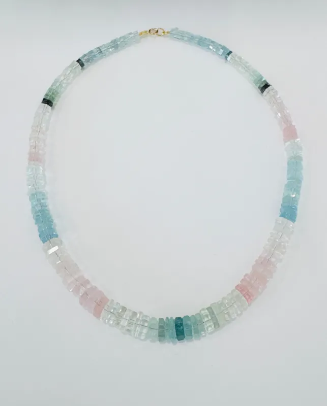 sea glass aquamarine necklace made by Theodosia