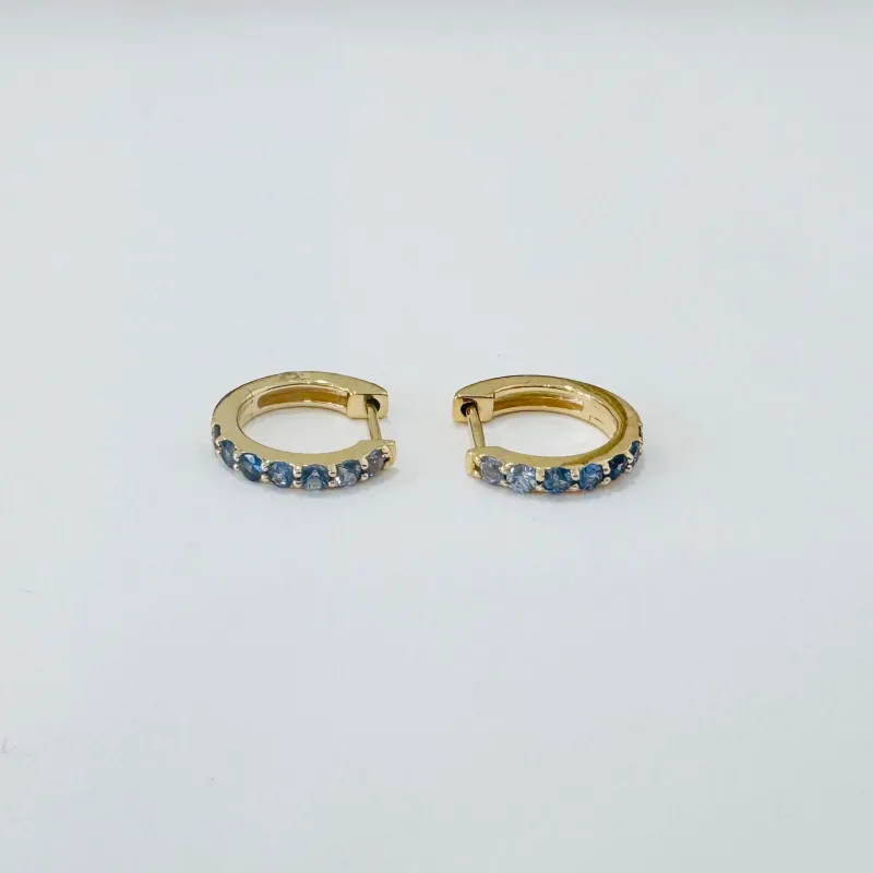 ombré blue sapphire huggies sold by Theodosia