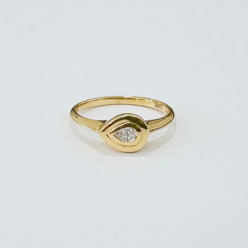 stepped pear diamond band made by Theodosia