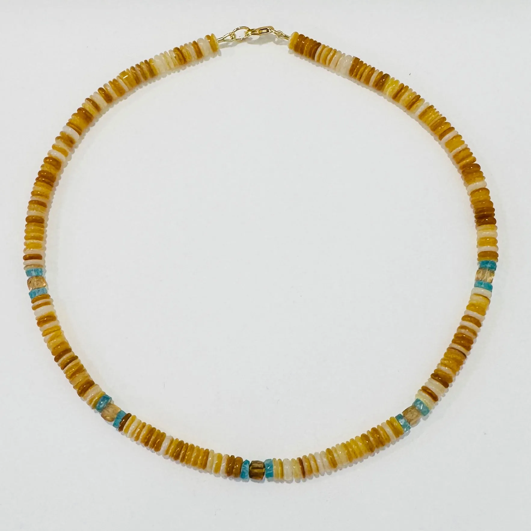 yellow opal, apatite, and hessonite garnet sold by Theodosia