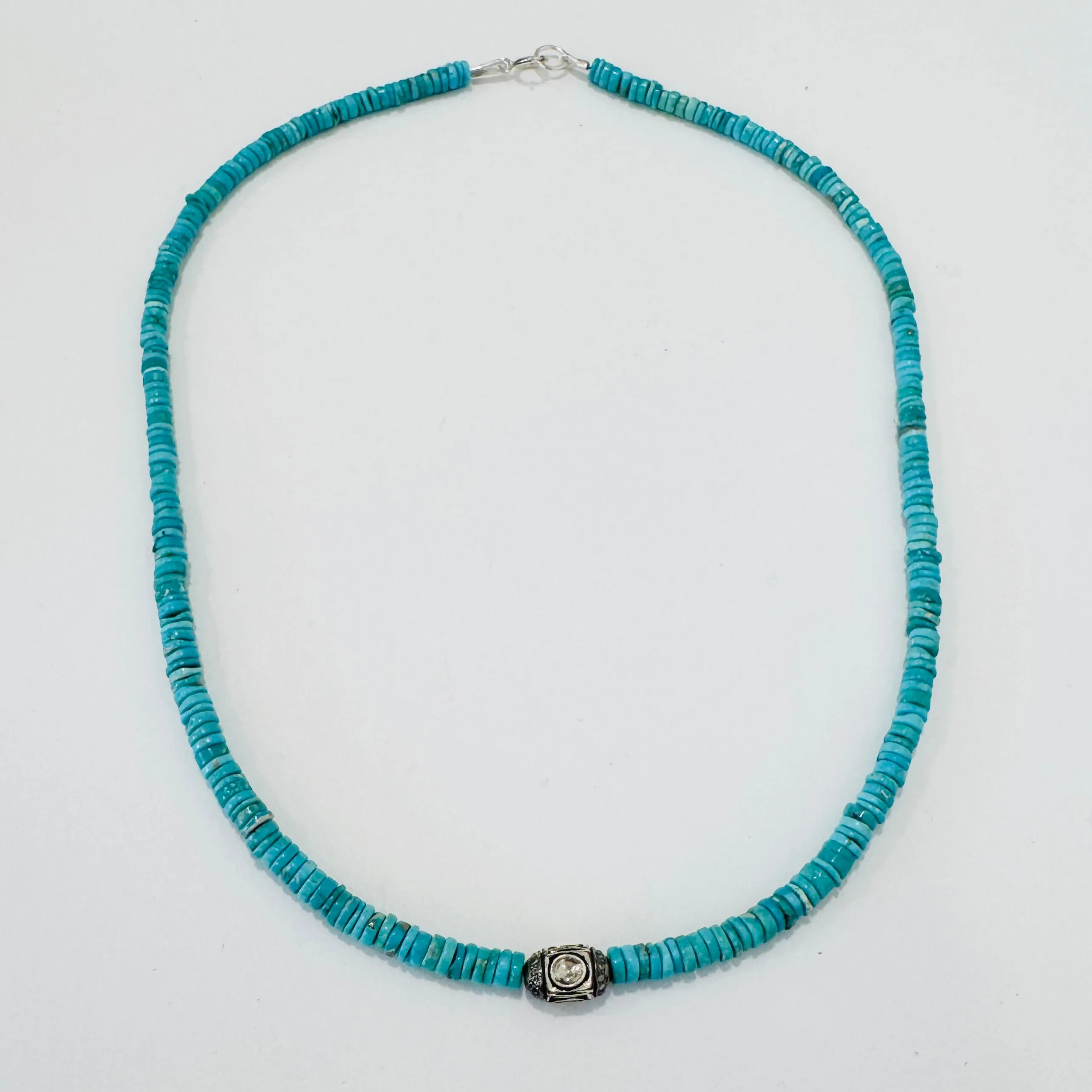 turquoise with diamond and silver bead sold by Theodosia