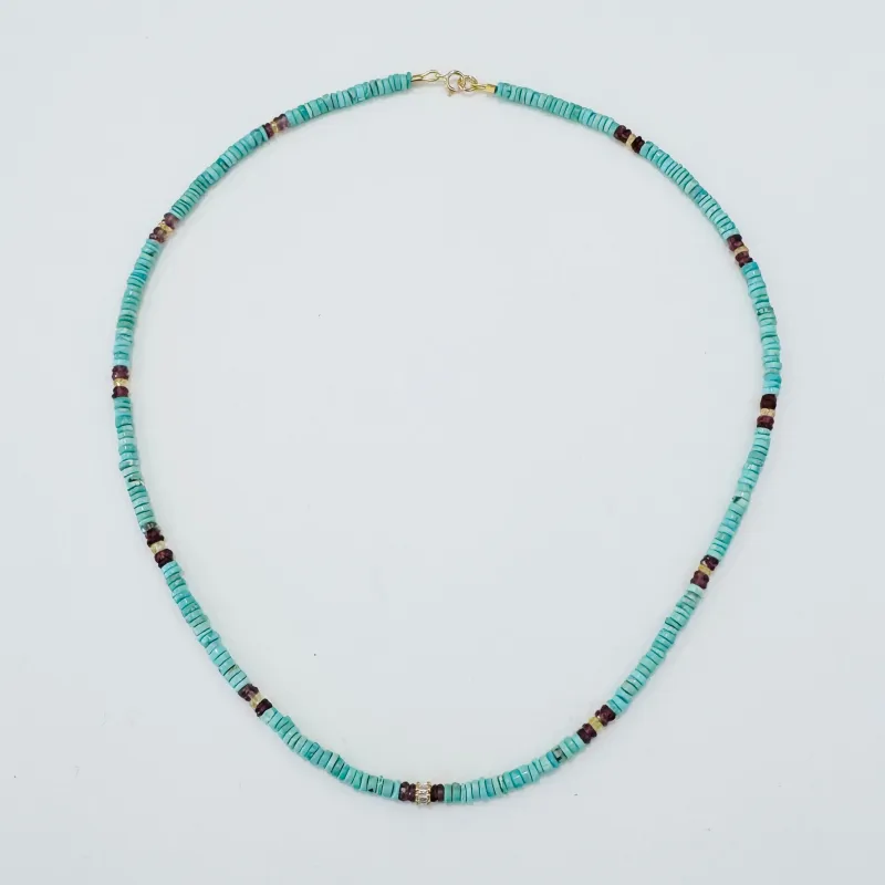 turquoise and sapphire with diamond barrel made by Theodosia