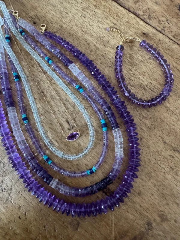Gemstone bracelet, amethyst made by Theodosia