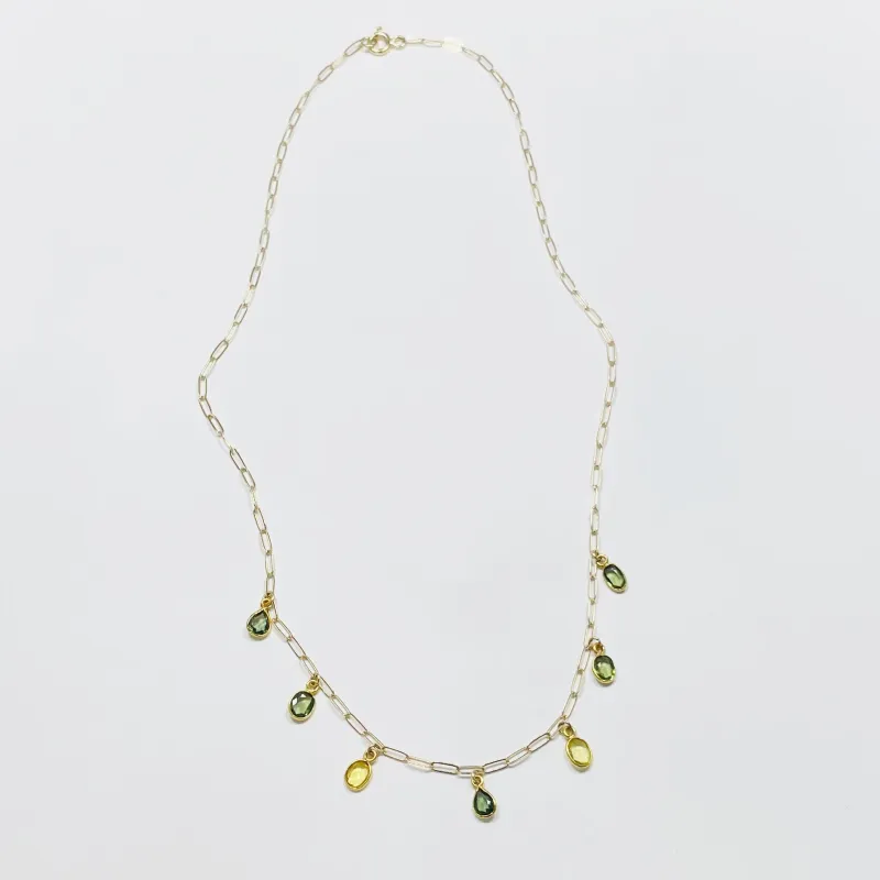 sapphire teardrop fringe necklace made by Theodosia