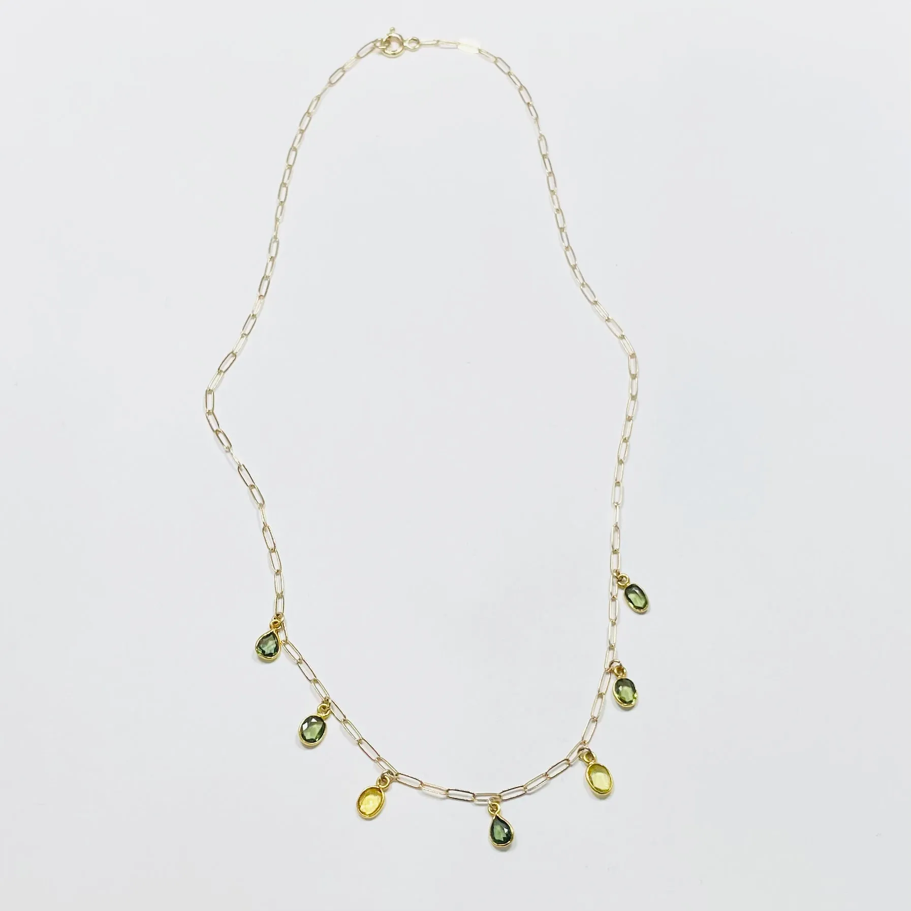 sapphire teardrop fringe necklace sold by Theodosia