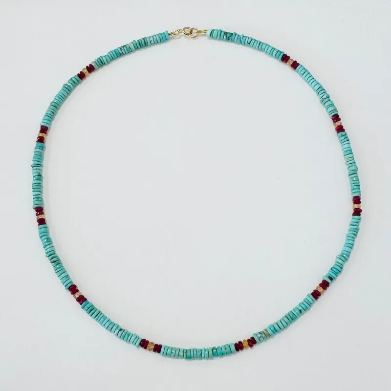 turquoise, ruby, and sapphire delicate sold by Theodosia