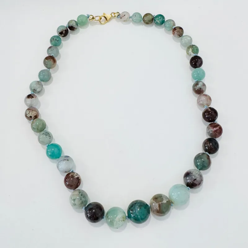 knotted gumball aquaphase necklace, graduated made by Theodosia
