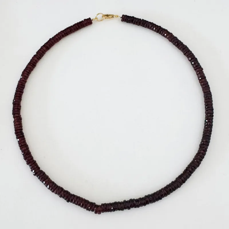 garnet heishi necklace, 5 mm made by Theodosia