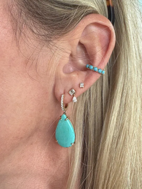 turquoise teardrop earrings made by Theodosia