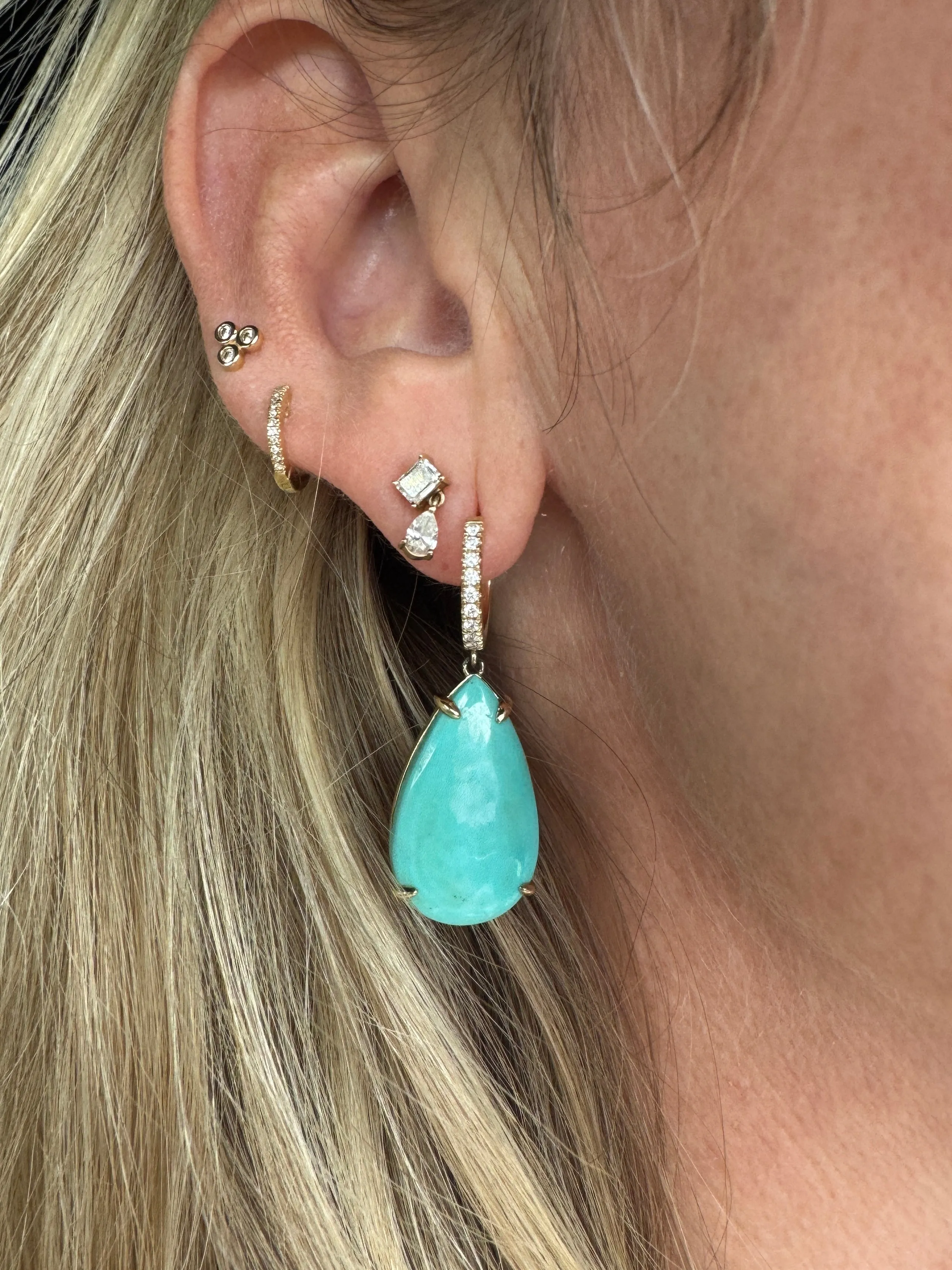 turquoise teardrop earrings sold by Theodosia product image thumbnail 2