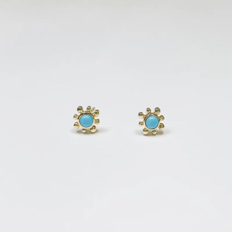 turquoise sun studs sold by Theodosia