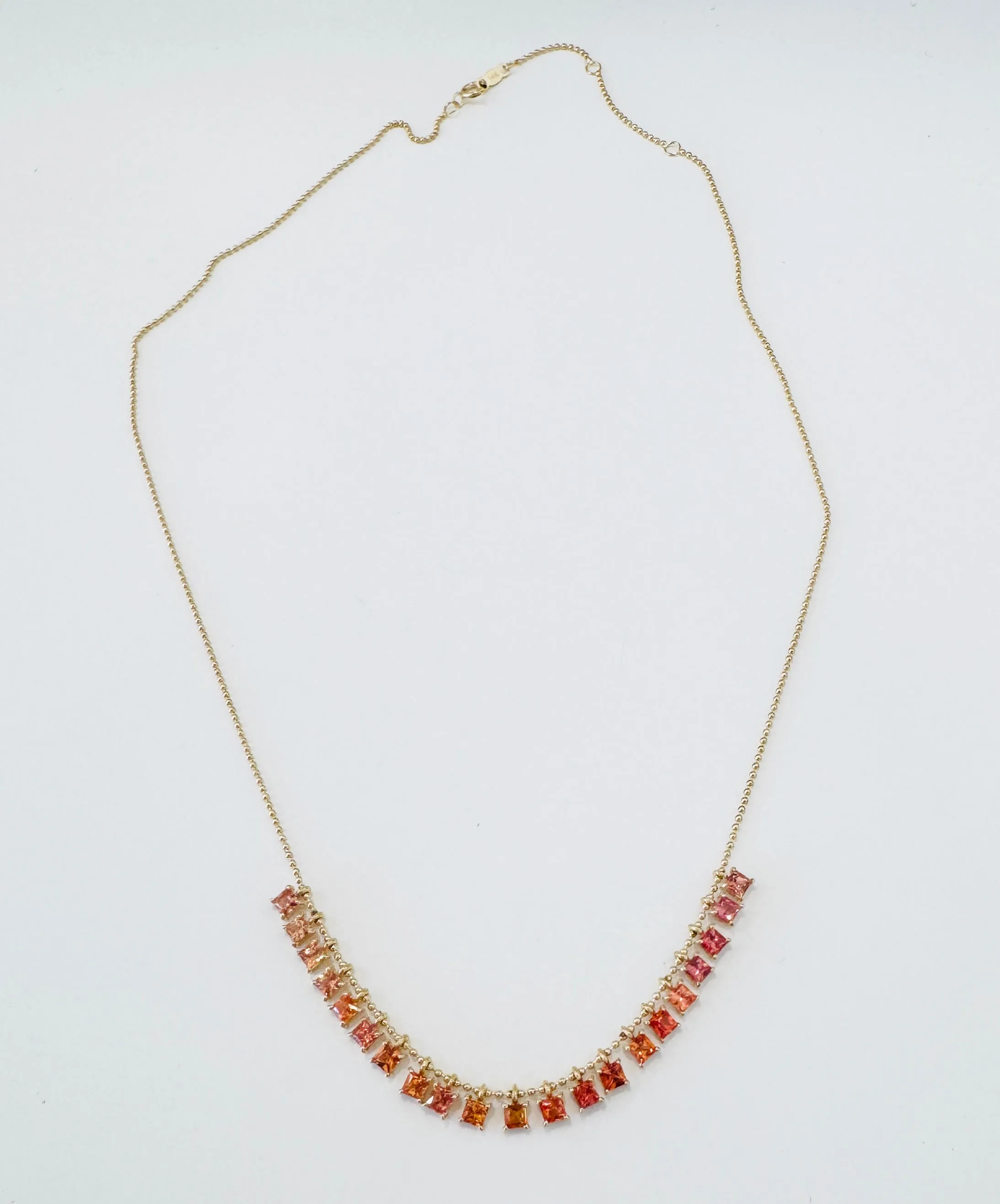 orange sapphire fringe necklace sold by Theodosia