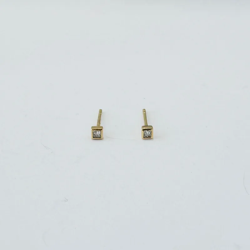 square diamond studs made by Theodosia
