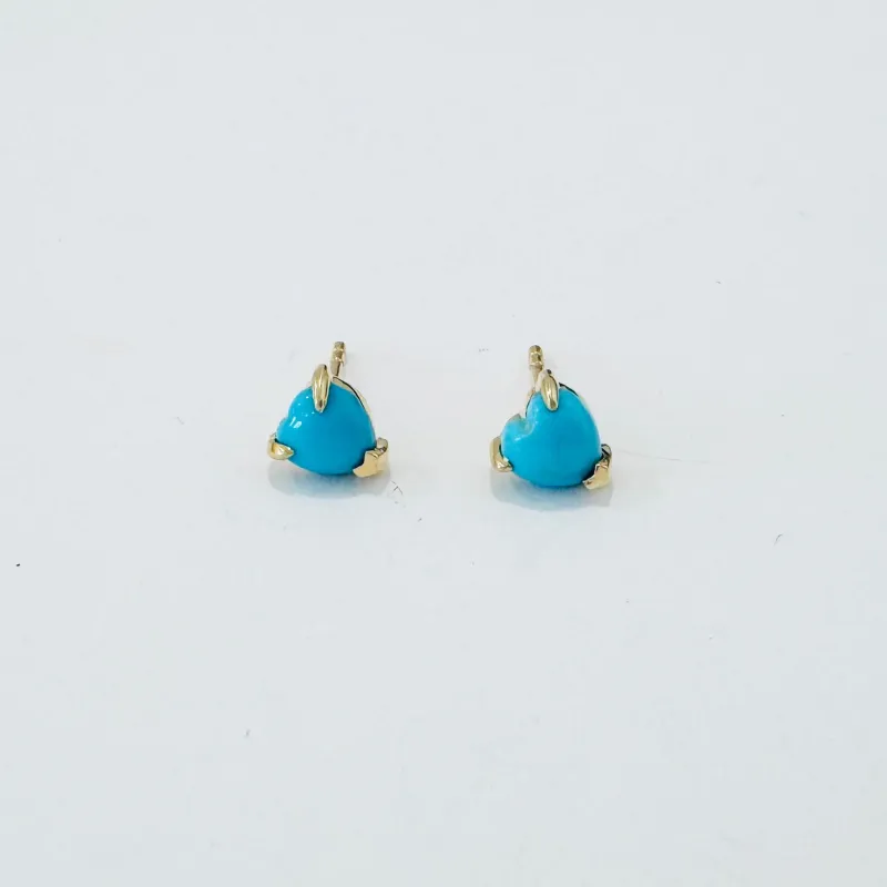 turquoise heart studs made by Theodosia