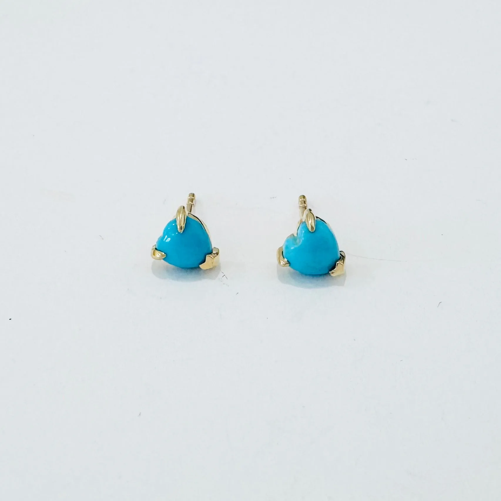 turquoise heart studs sold by Theodosia
