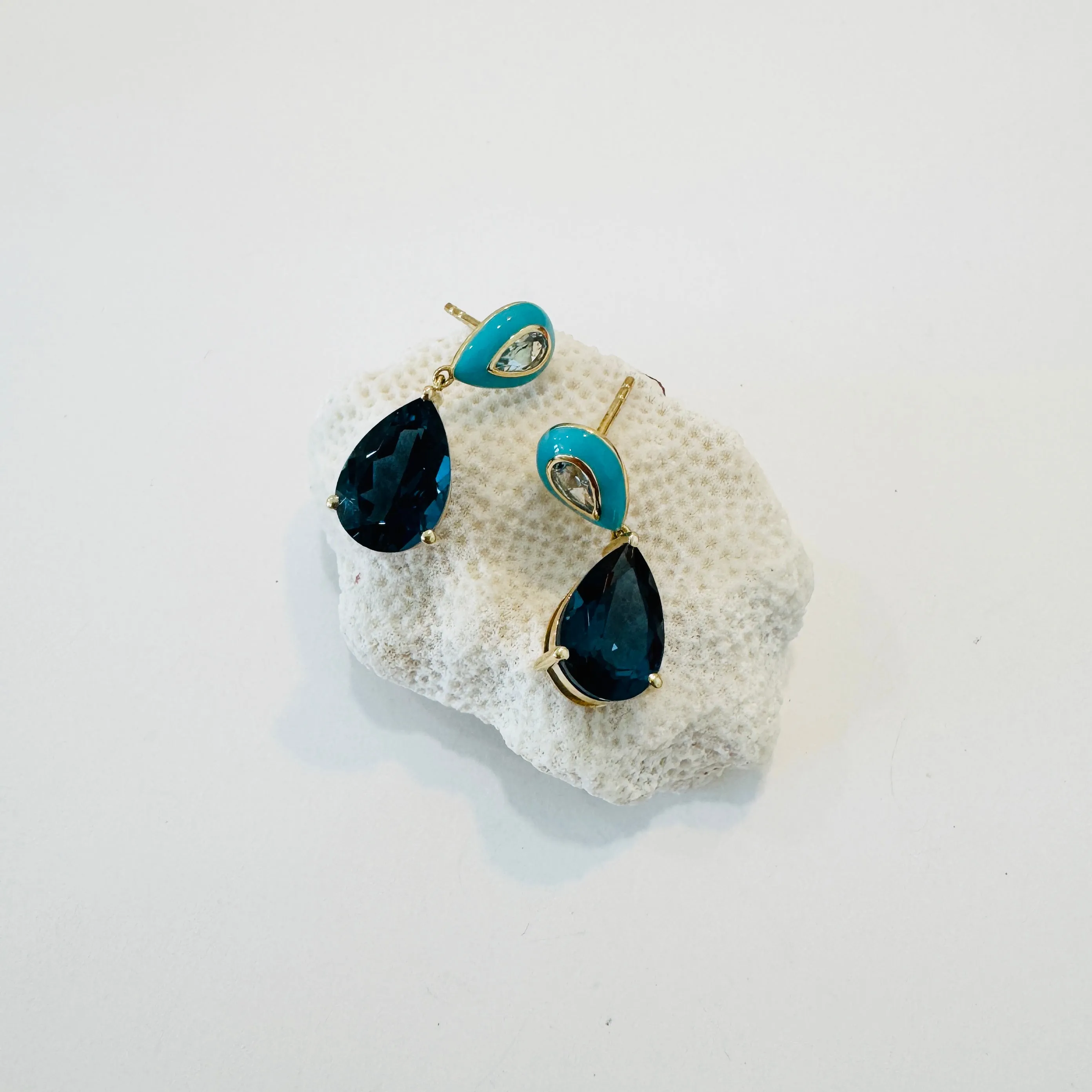 enamel topaz earrings sold by Theodosia