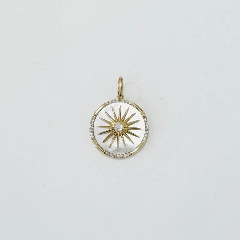 mother of pearl starburst pendant made by Theodosia