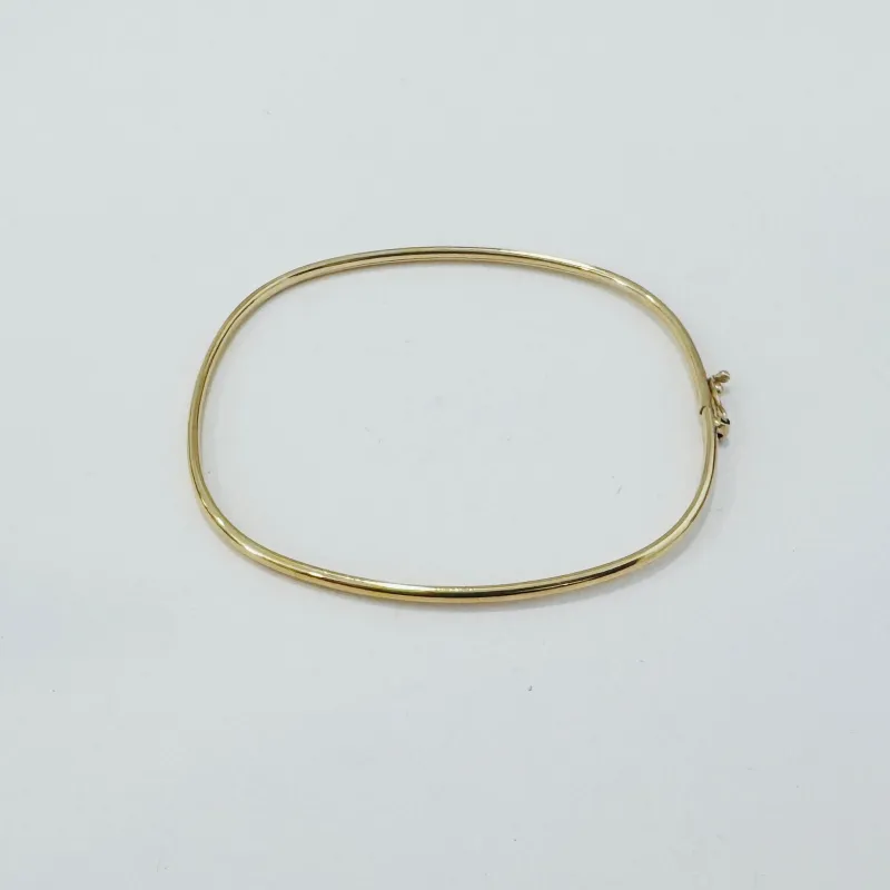 gold square bangle made by Theodosia