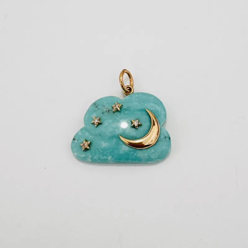 turquoise cloud pendant made by Theodosia