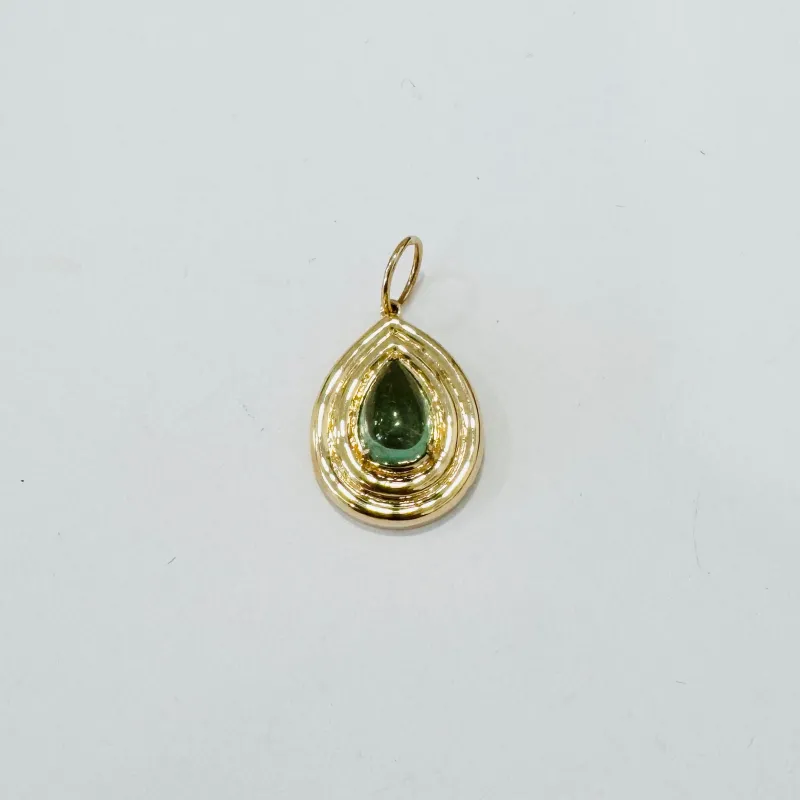 stepped green tourmaline pendant made by Theodosia