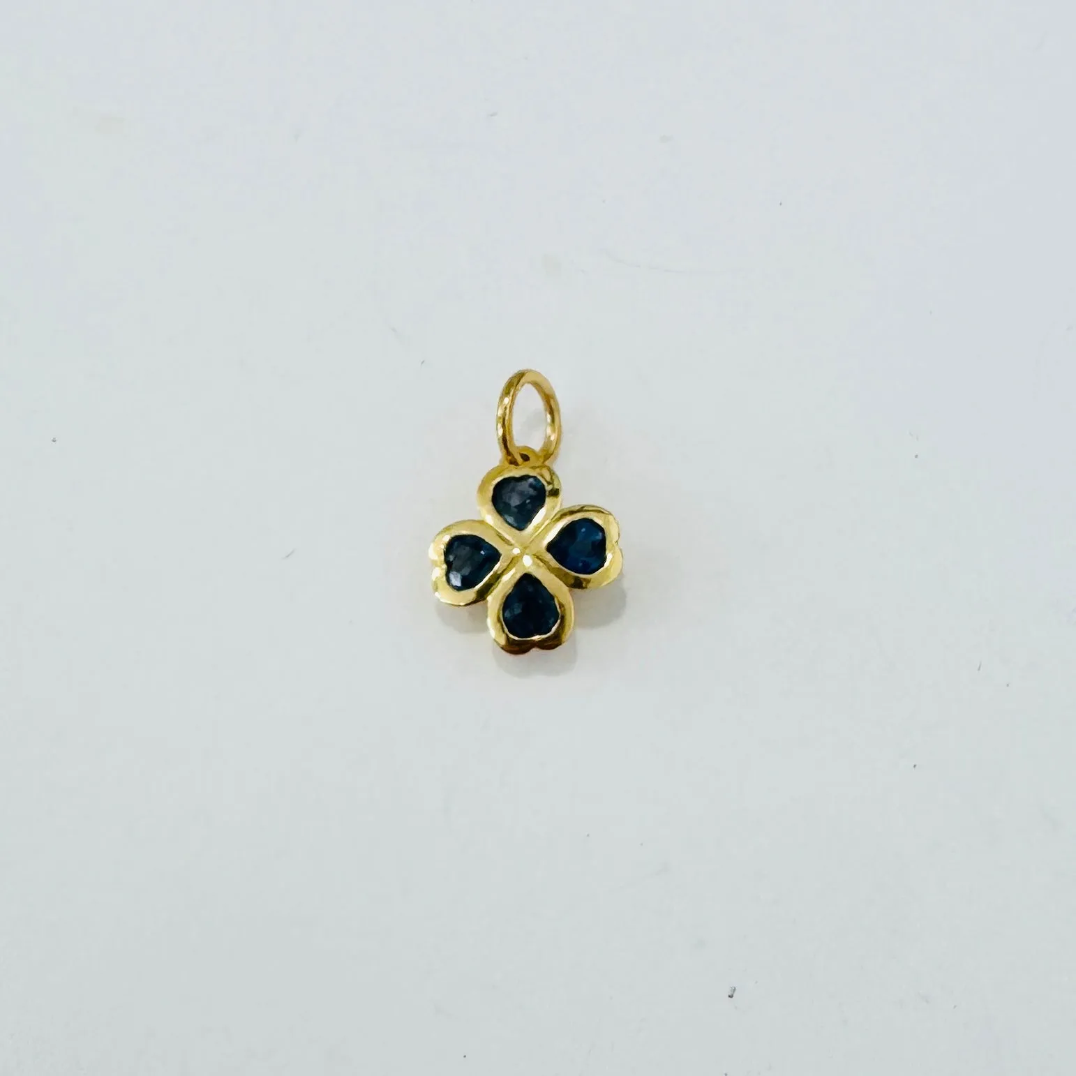 clover pendant, blue sapphire sold by Theodosia