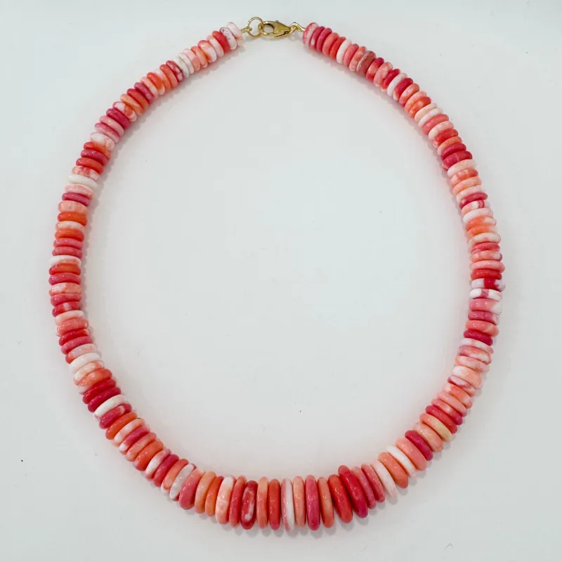 Cajun shrimp opal graduated candy necklace made by Theodosia