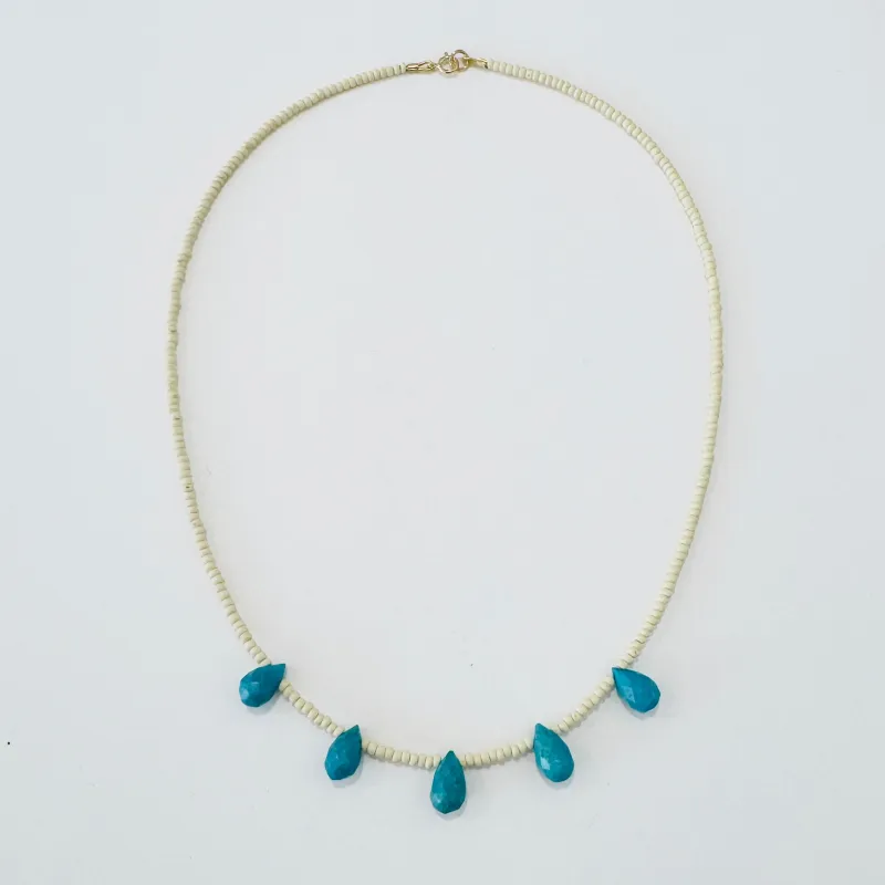 briolette delicate, turquoise and shell made by Theodosia