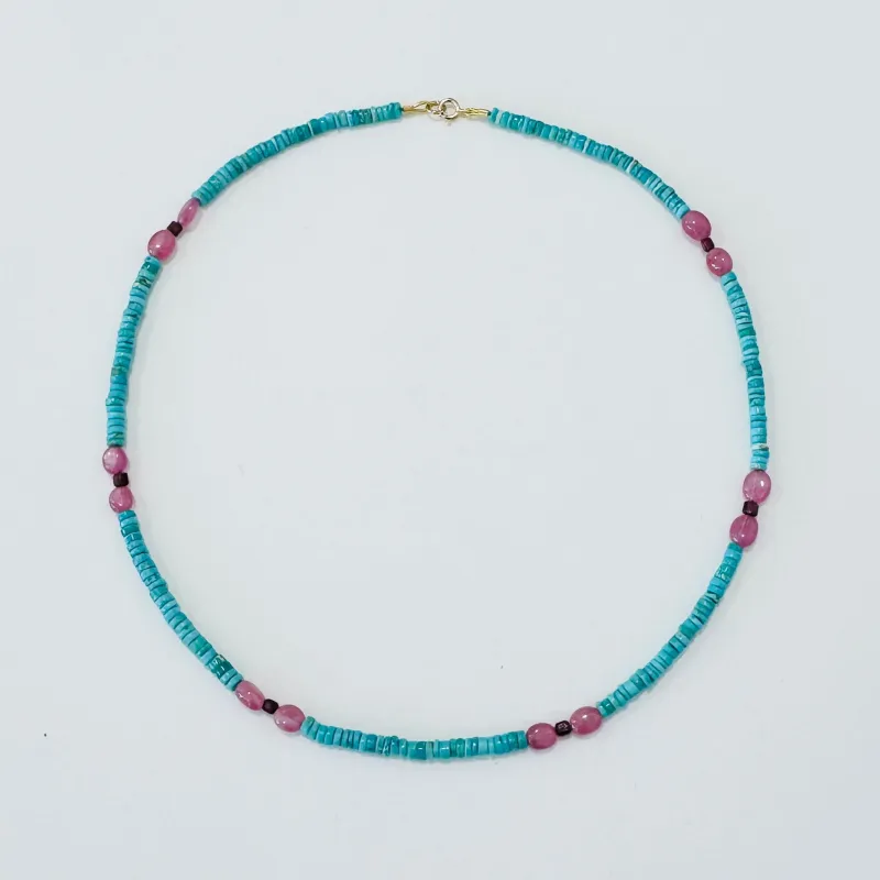 turquoise, ruby, and sapphire delicate made by Theodosia