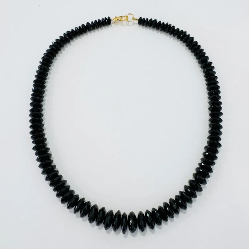 german cut black spinel necklace made by Theodosia