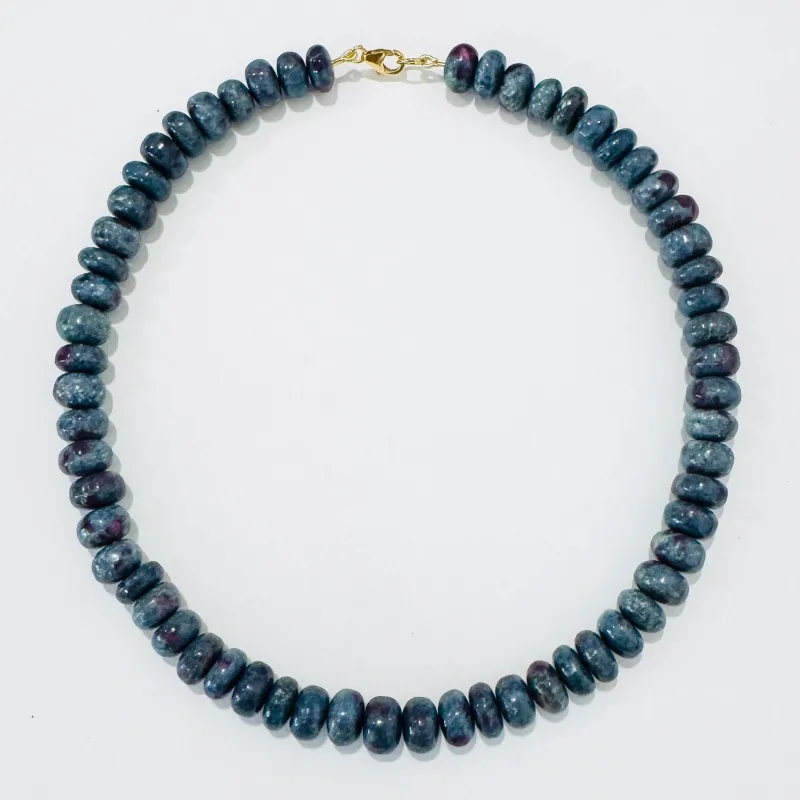 ruby kyanite candy necklace made by Theodosia